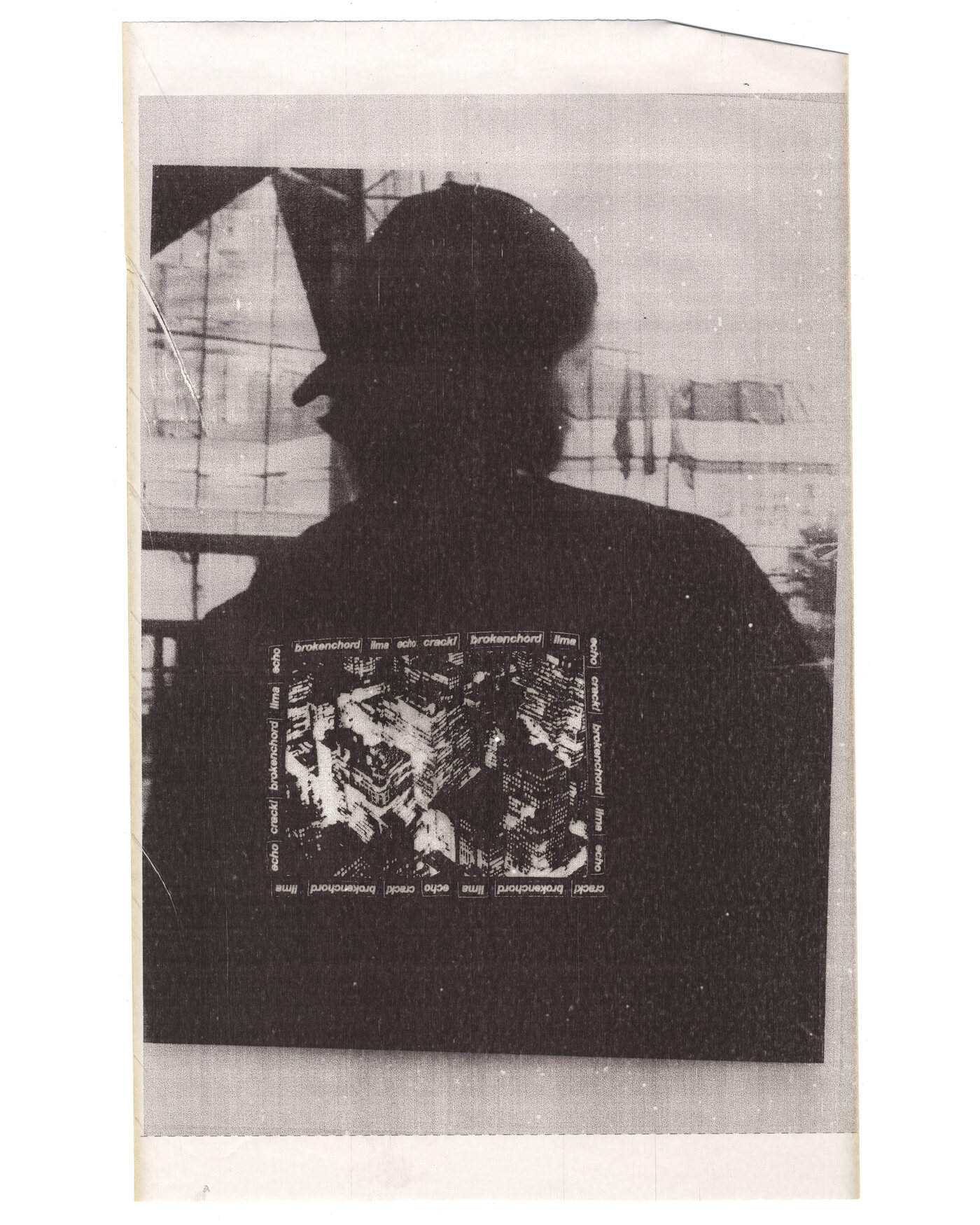 Brokenchord shirt back print, fax rework by Alexis Cros